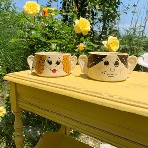 Vintage 60s Family Soupers Stackable Soup Cups